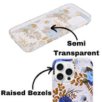 Vibrant Transparent Floral Pattern Phone Case for iPhone 16 Pro Max