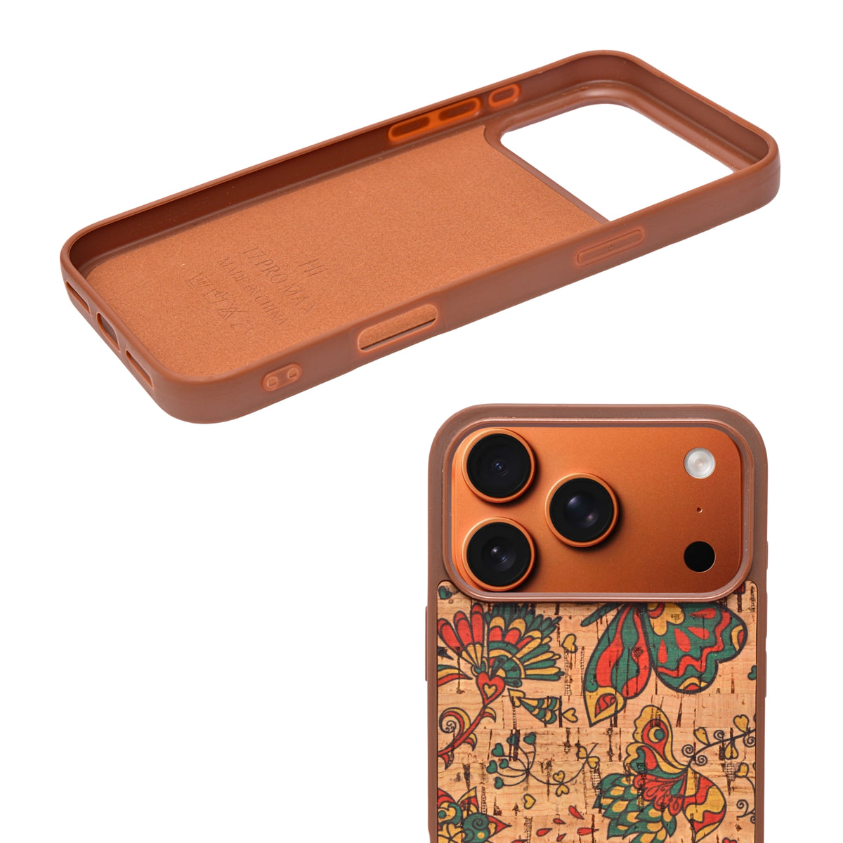 Bohemian Ethnic Print Cork Texture with Pearl Detail Phone Case for iPhone 17 Pro Max