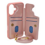 3D Flower Wallet Flip with Card Holder & Detachable Sling Phone Case for iPhone 16