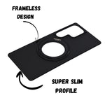 Metallic Camera Protector Frame with 360° Rotatable Kickstand Phone Case for Samsung S25 Ultra