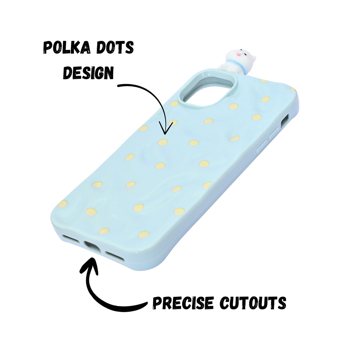 3D Cartoon Character with Polka Dots Soft Phone Case for iPhone 11