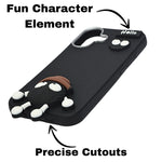 Hello Teddy Cap 3D Cartoon Phone Case For iPhone 16 Plus