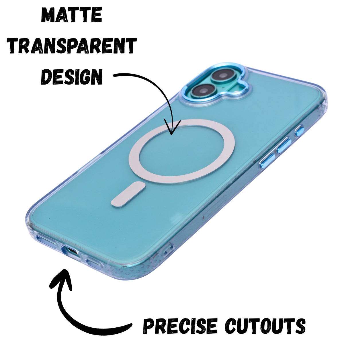 Glossy Transparent Tinted Magsafe Compatible Phone Case for iPhone 16 Plus