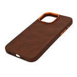 Luxury Vegan Leather with Stylish Accent Camera Frame Phone Case for iPhone 15 Pro Max