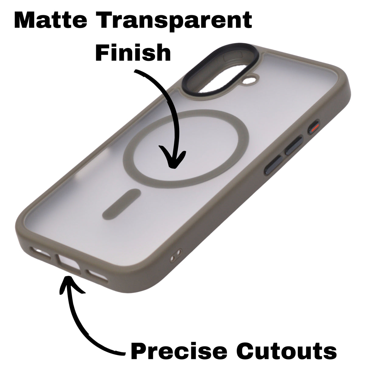 Matte Transparent Hard Protective Phone Case for iPhone 16 Plus