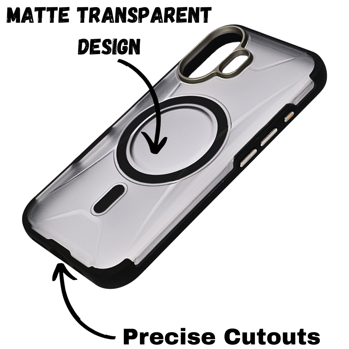 Transparent MagSafe Case with Shockproof Protection for iPhone 16 Plus