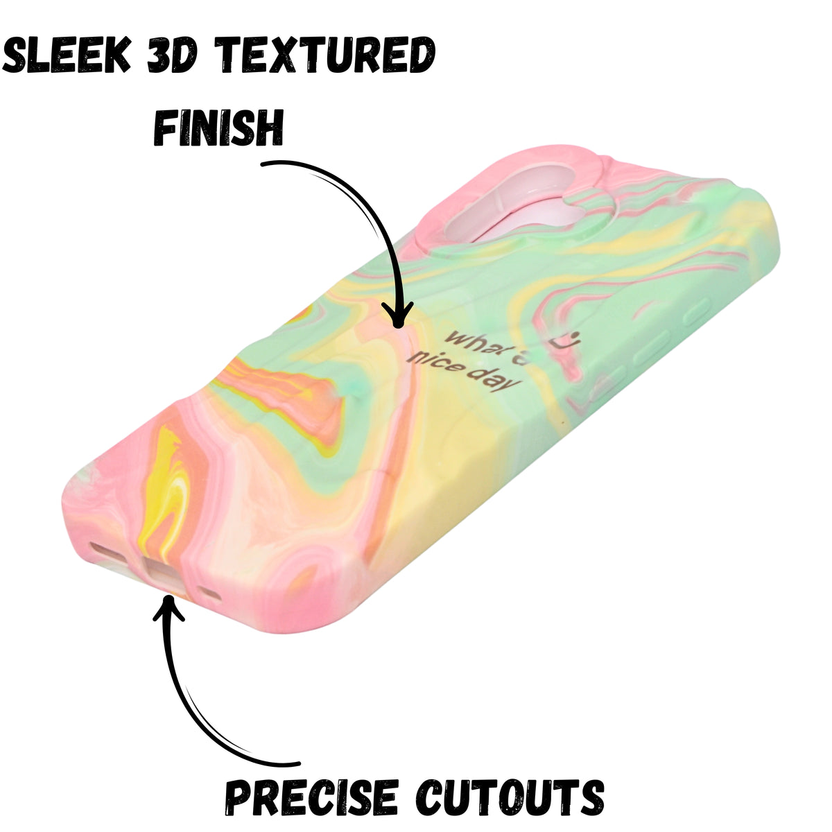 Abstract Pastel Marble Print Soft Silicone Phone Case For iPhone 16