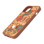 Bohemian Ethnic Print Cork Texture with Pearl Detail Phone Case for iPhone 13 / 14