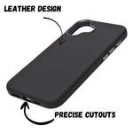 Premium PU Leather with Metal Camera Frame Phone Case for iPhone 16 Plus