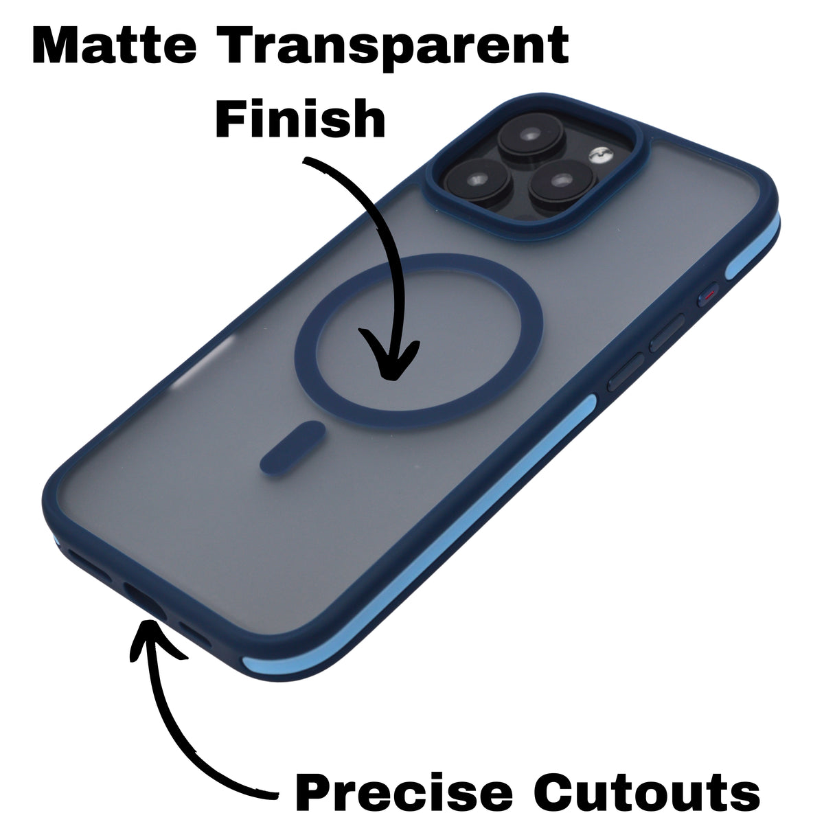 Transparent MagSafe Compatible with Matte Colour Edge Phone Case for iPhone 16 Pro Max