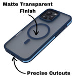 Transparent MagSafe Compatible with Matte Colour Edge Phone Case for iPhone 16 Pro Max