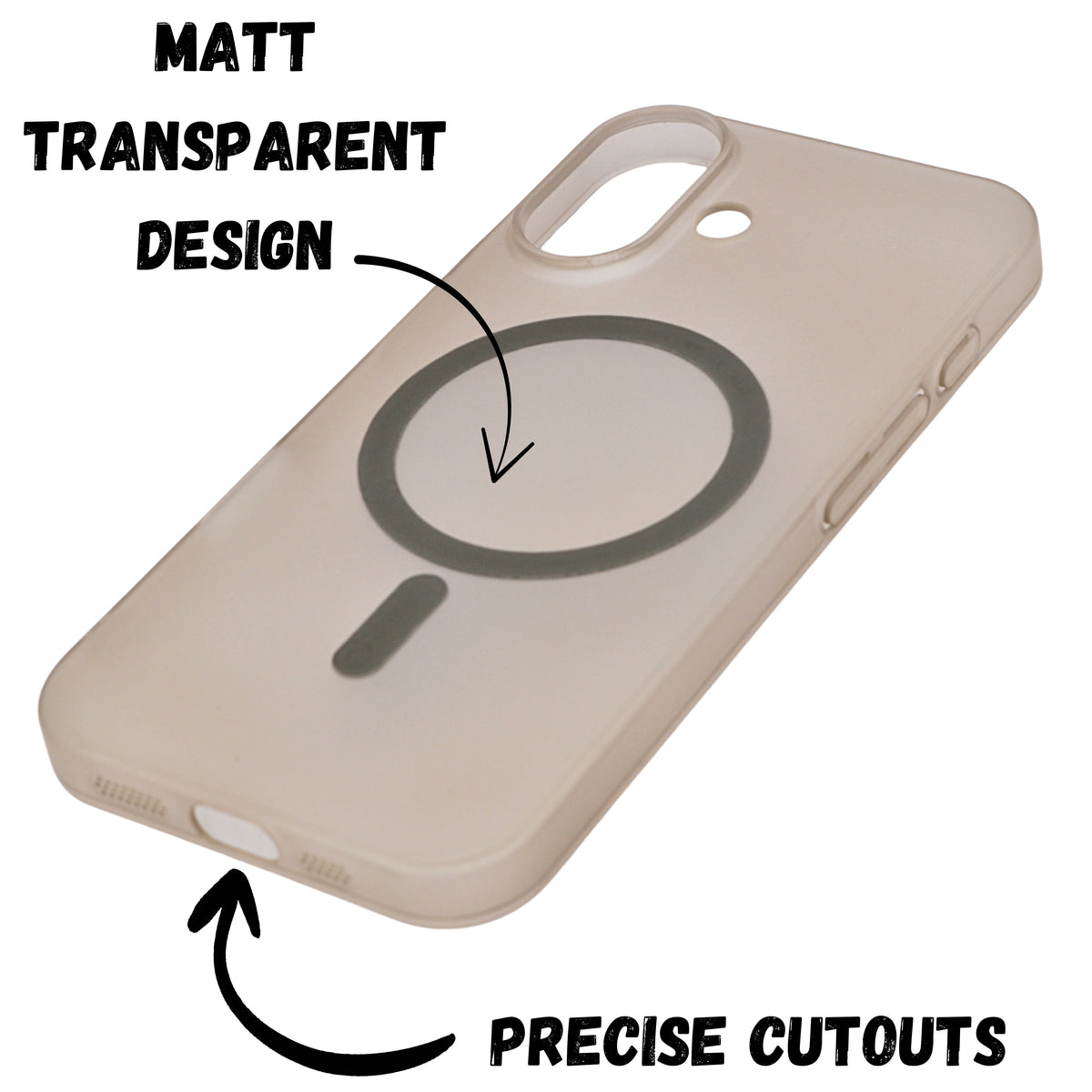 Hard Matte Transparent MagSafe Compatible Phone Case for iPhone 16 Plus