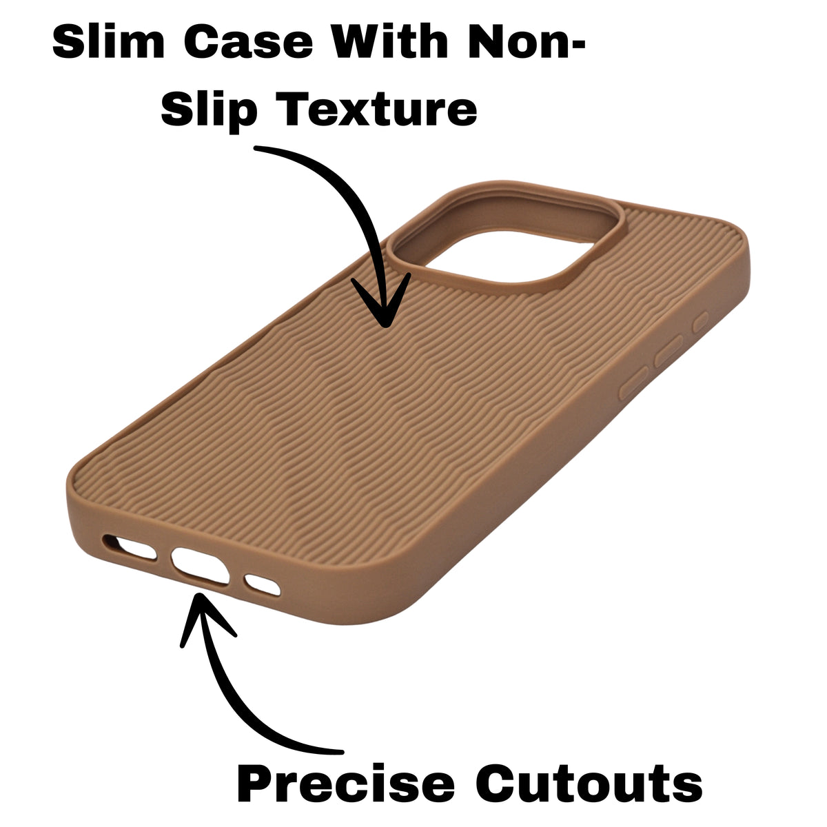 Soft Silicone Wave Texture Phone Case For iPhone 15 Pro