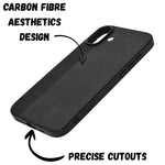 Premium Carbon Leather Stylish Protection Case for iPhone 16 Plus