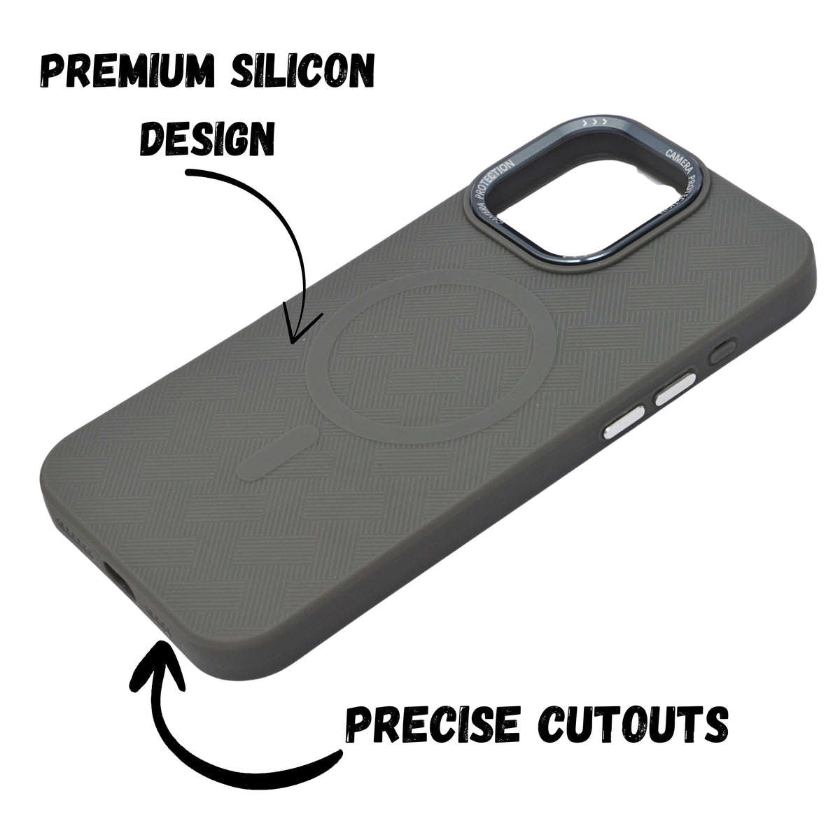 Textured Anti-Slip Silicone MagSafe Compatible Phone Case for iPhone 16 Pro Max