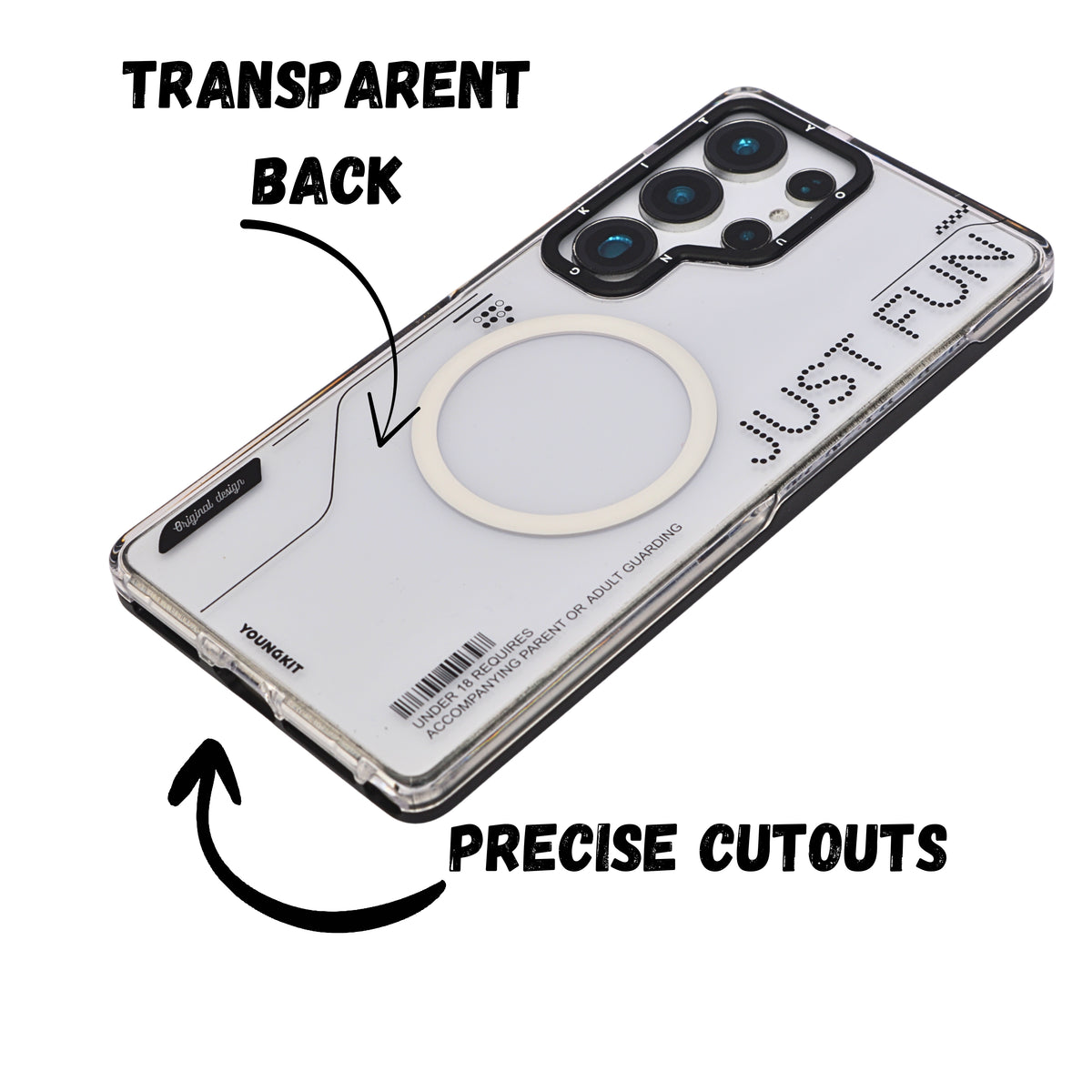 Just Fun Transparent Magsafe Protective Phone Case for Samsung S25 Ultra