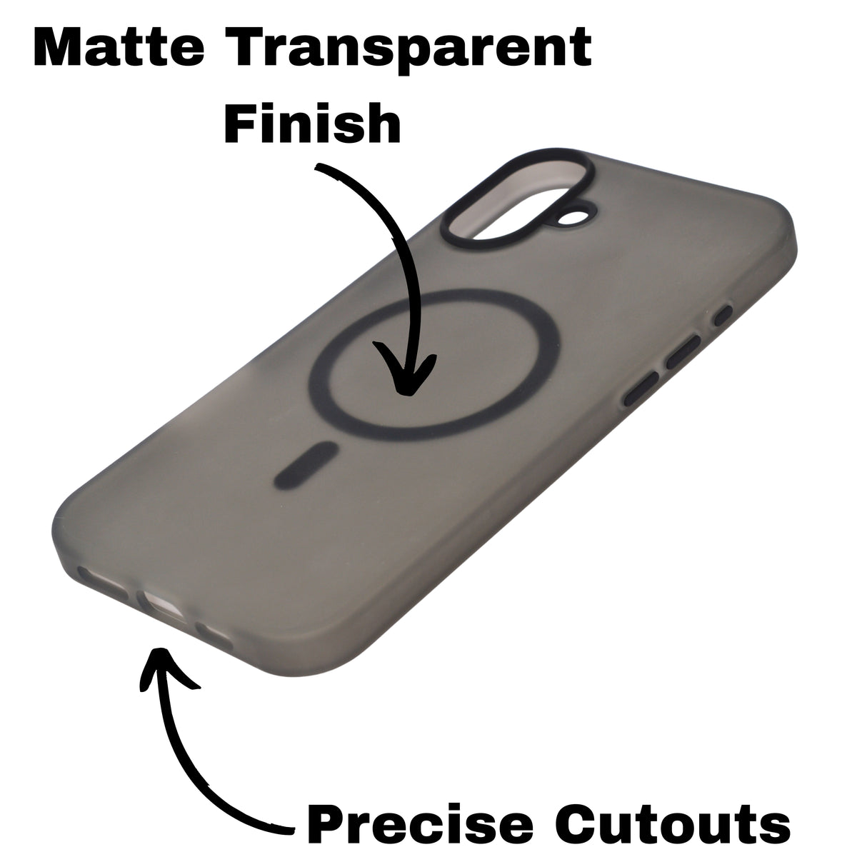 Frosted Translucent MagSafe Silicone Case for iPhone 16 Plus