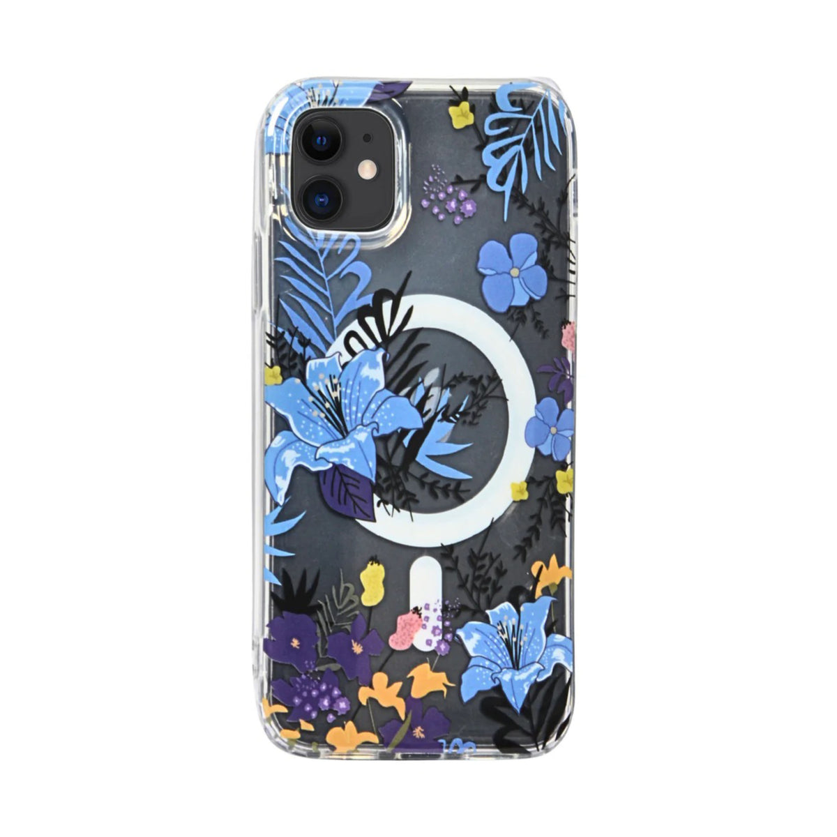 Floral Transparent MagSafe Shockproof Protection Phone Case For iPhone 11