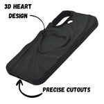 3D Embossed Heart Design Soft Silicone Phone Case for iPhone 16