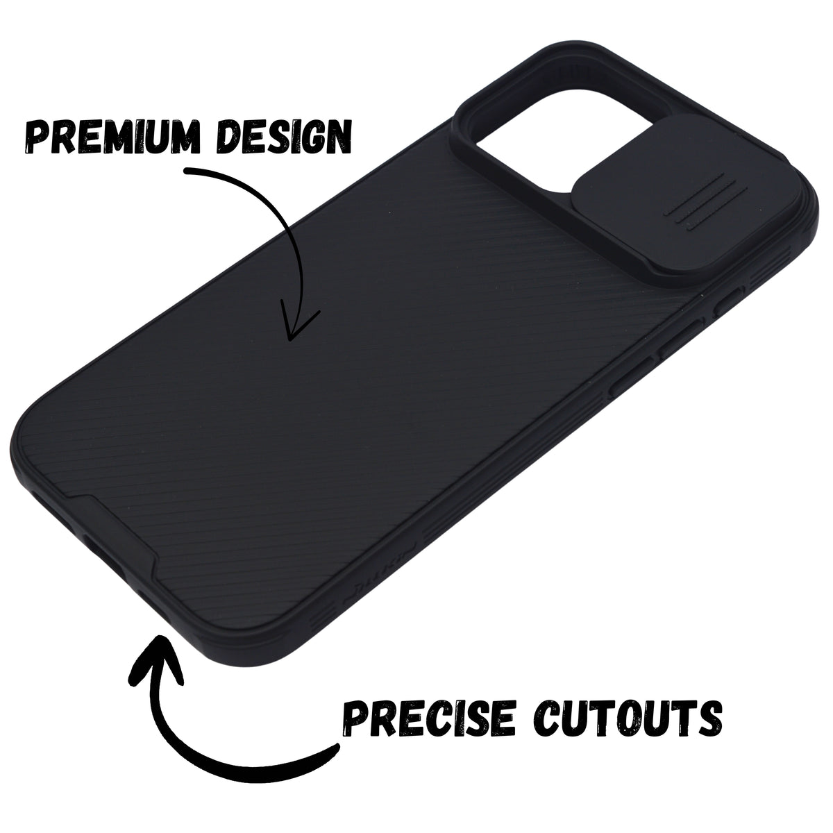 Carbon Texture with Sliding Camera Protector Phone Case for iPhone 16 Pro