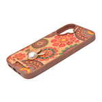 Bohemian Ethnic Print Cork Texture with Pearl Detail Phone Case for iPhone 16
