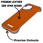Premium Leather Finish with Metal Base Phone Case for iPhone 16 Plus