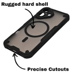 Transparent Rugged MagSafe Compatible Phone Case for iPhone 16