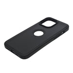 Black Leather Case with Apple Logo Cutout for iPhone 14 Pro Max