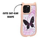 Cute Cartoon Phone Case with Cat Ears For iPhone 15 Pro