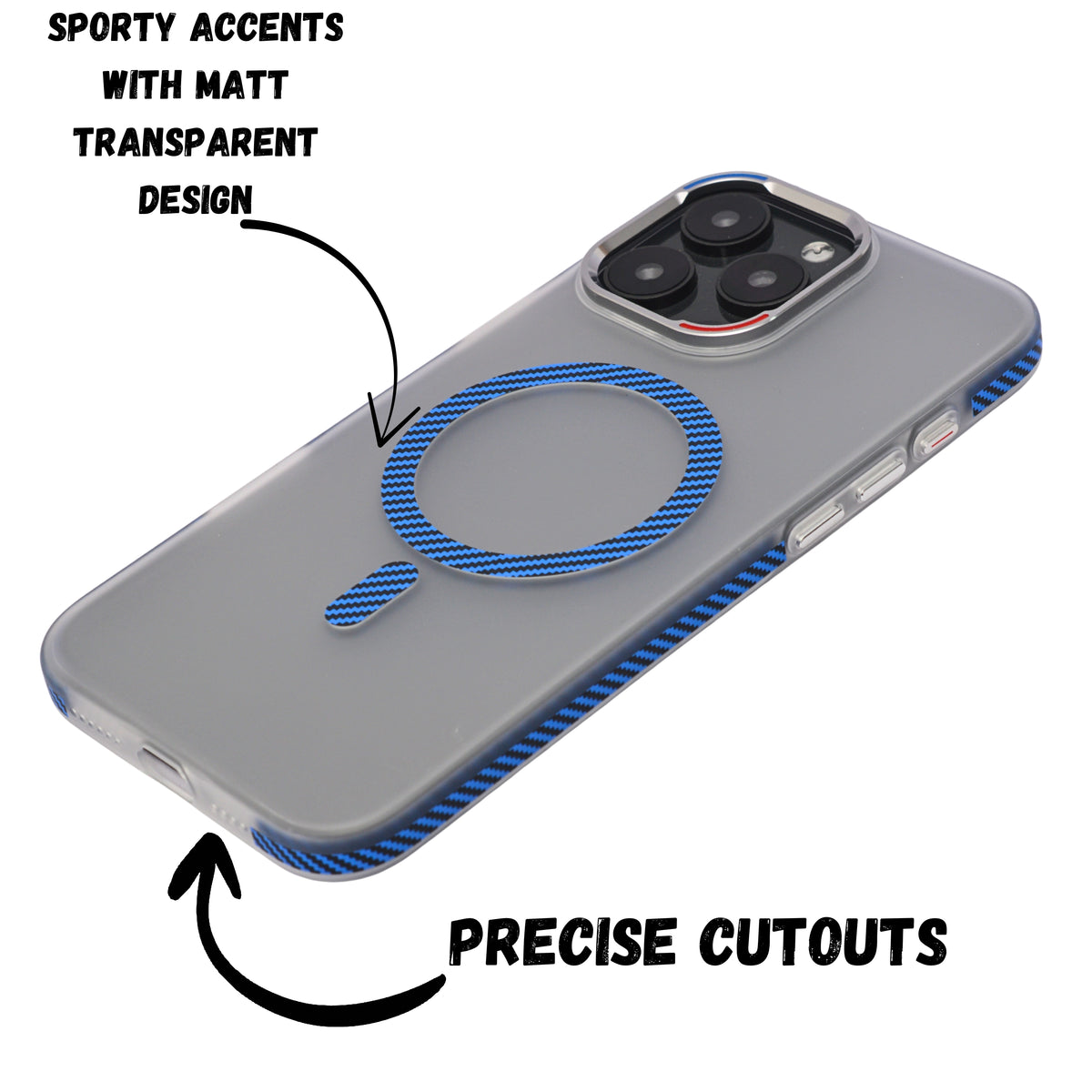Transparent Shockproof MagSafe Case with Carbon Fiber Ring – for iPhone 16 Pro Max