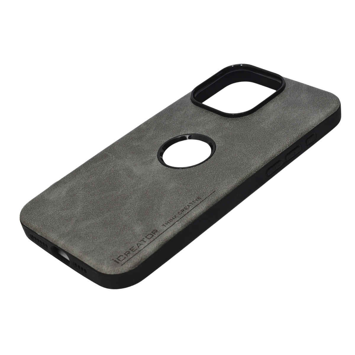 PU Leather with Precise Apple Logo Cutout Phone Case for iPhone 15 Pro Max