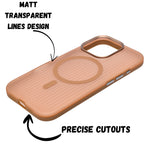 Matte Transparent Corrugated Texture MagSafe Compatible Phone Case for iPhone 16 Pro