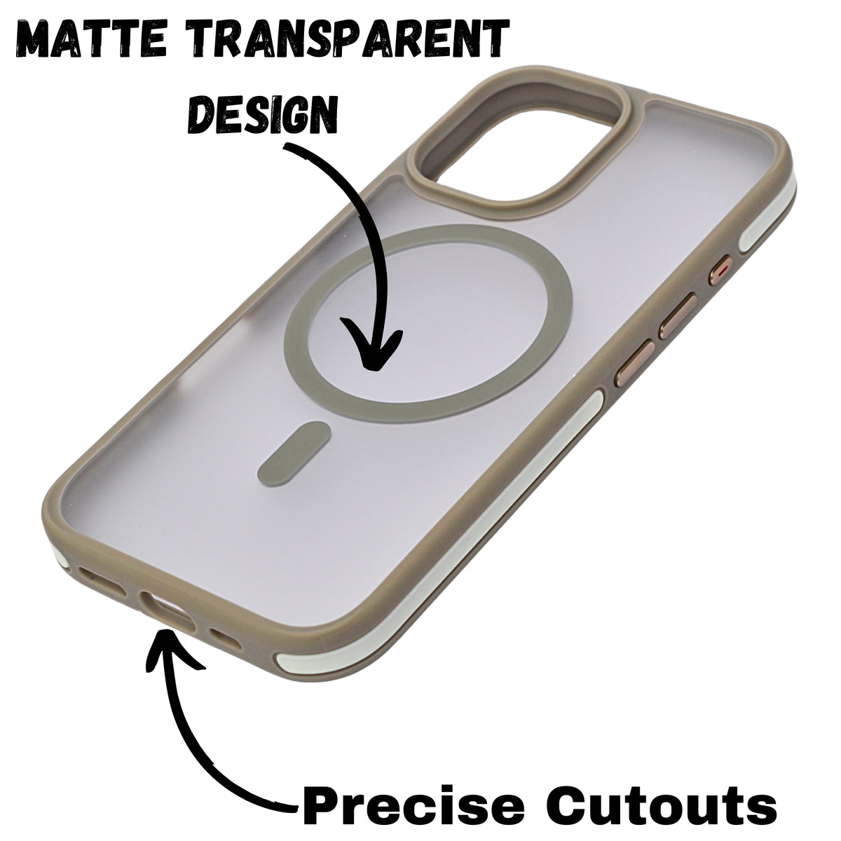 Transparent MagSafe Compatible with Matte Colour Edge Phone Case for iPhone 16 Plus