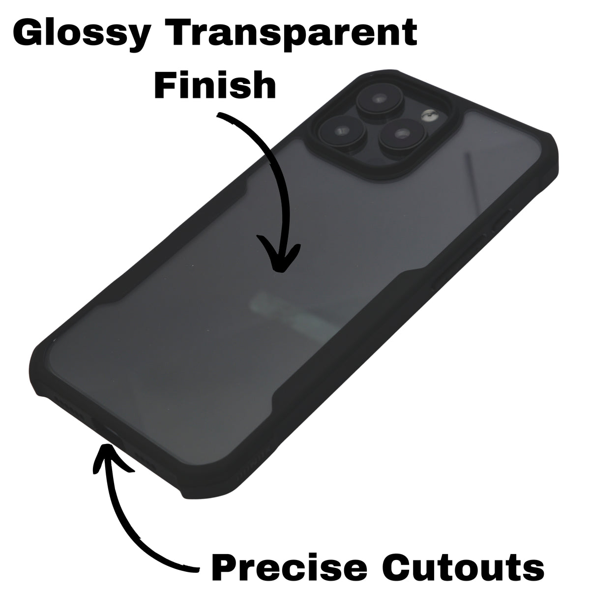Transparent Rugged Edge Phone Case for iPhone 16 Pro Max