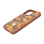 Bohemian Ethnic Print Cork Texture with Pearl Detail Phone Case for iPhone 15 Pro Max