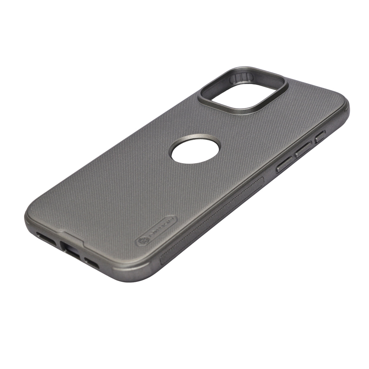 Classic Textured Grip with logo Cutout Phone Case for iPhone 15 Pro Max