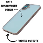 Minimalist Matte Finish Transparent Phone Case for iPhone 16 Plus