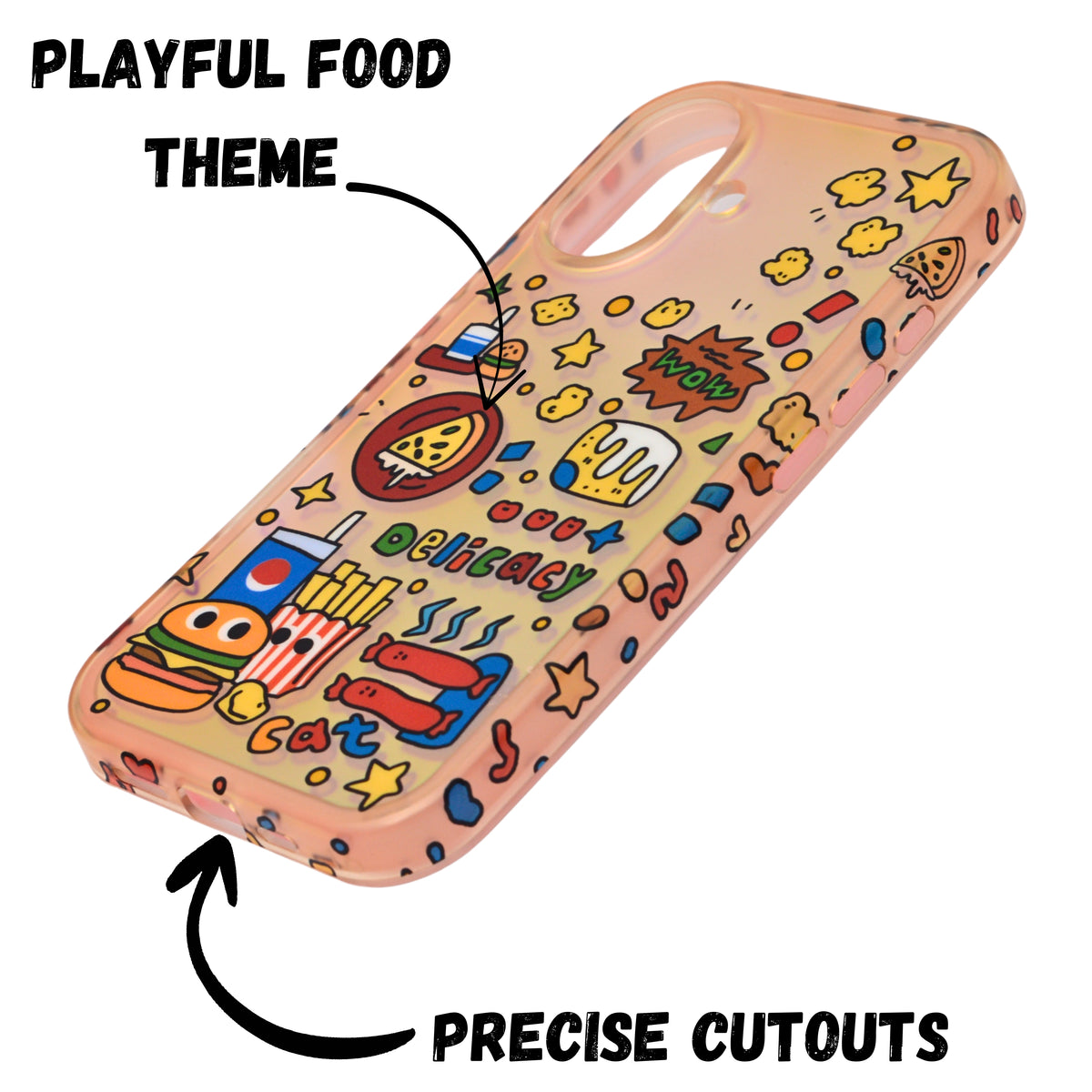 Happy Meal "Wow Delicacy" Doodle Phone Case for iPhone 16