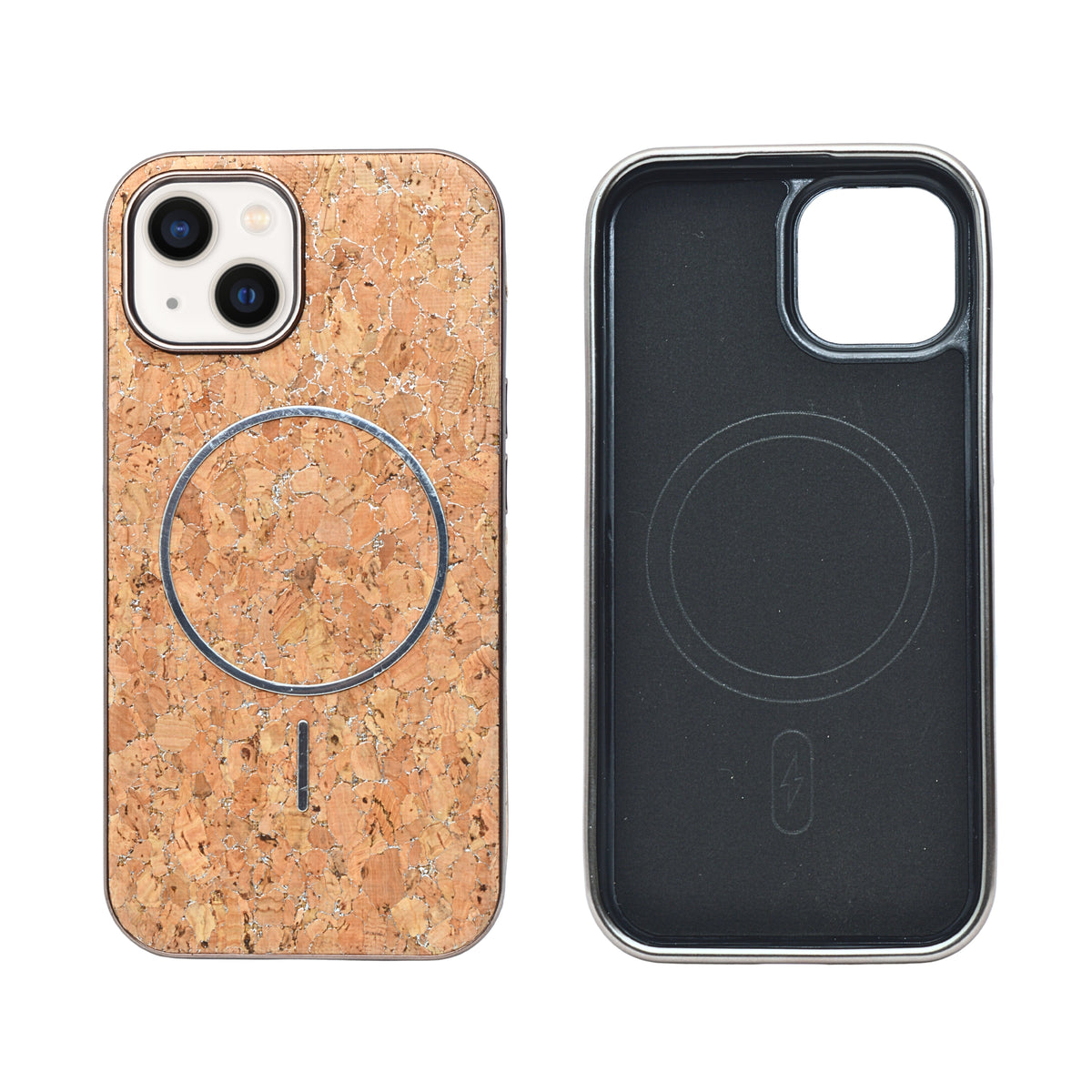 Cork Texture Printed MagSafe Compatible Phone Case for iPhone 13 / 14