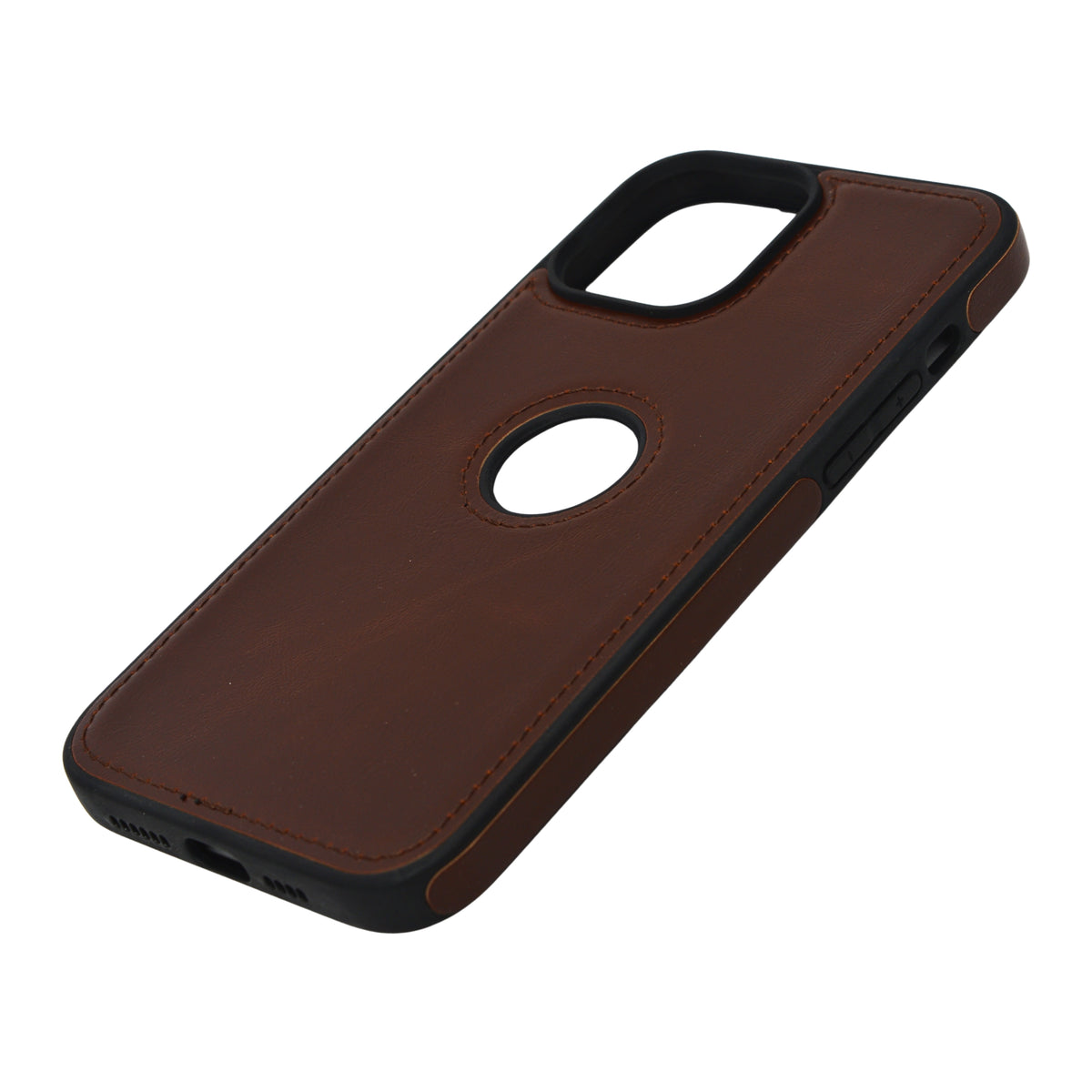 Premium PU Leather Phone Case with Logo Cutout for iPhone 13 Pro Max