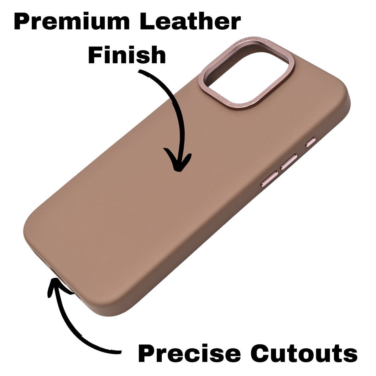 Minimalist Premium Leather Finish MagSafe Compatible Phone Case for iPhone 16 Pro Max