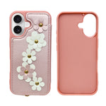 3D Flower Wallet Flip with Card Holder & Detachable Sling Phone Case for iPhone 16