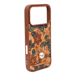 Bohemian Ethnic Print Cork Texture with Pearl Detail Phone Case for iPhone 17 Pro