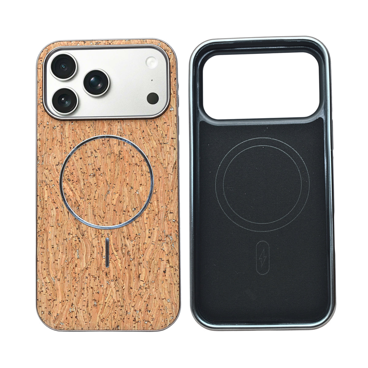 Cork Texture Printed MagSafe Compatible Phone Case for iPhone 17 Pro Max