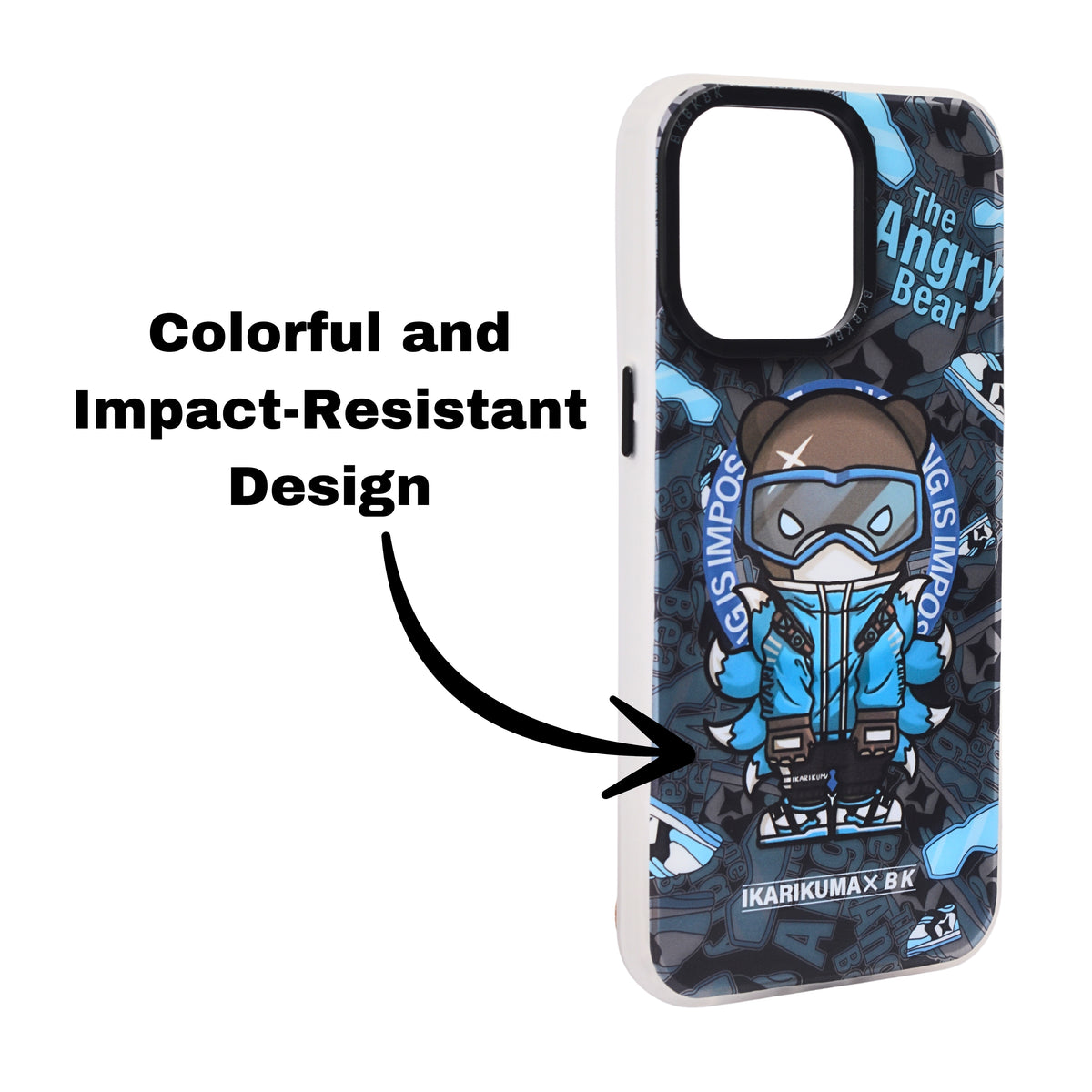 IKARIKUMA Angry Bear Series Cartoon Protective Phone Case For iPhone 14 Pro Max