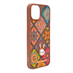 Bohemian Ethnic Print Cork Texture with Pearl Detail Phone Case for iPhone 13 / 14