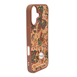 Bohemian Ethnic Print Cork Texture with Pearl Detail Phone Case for iPhone 17