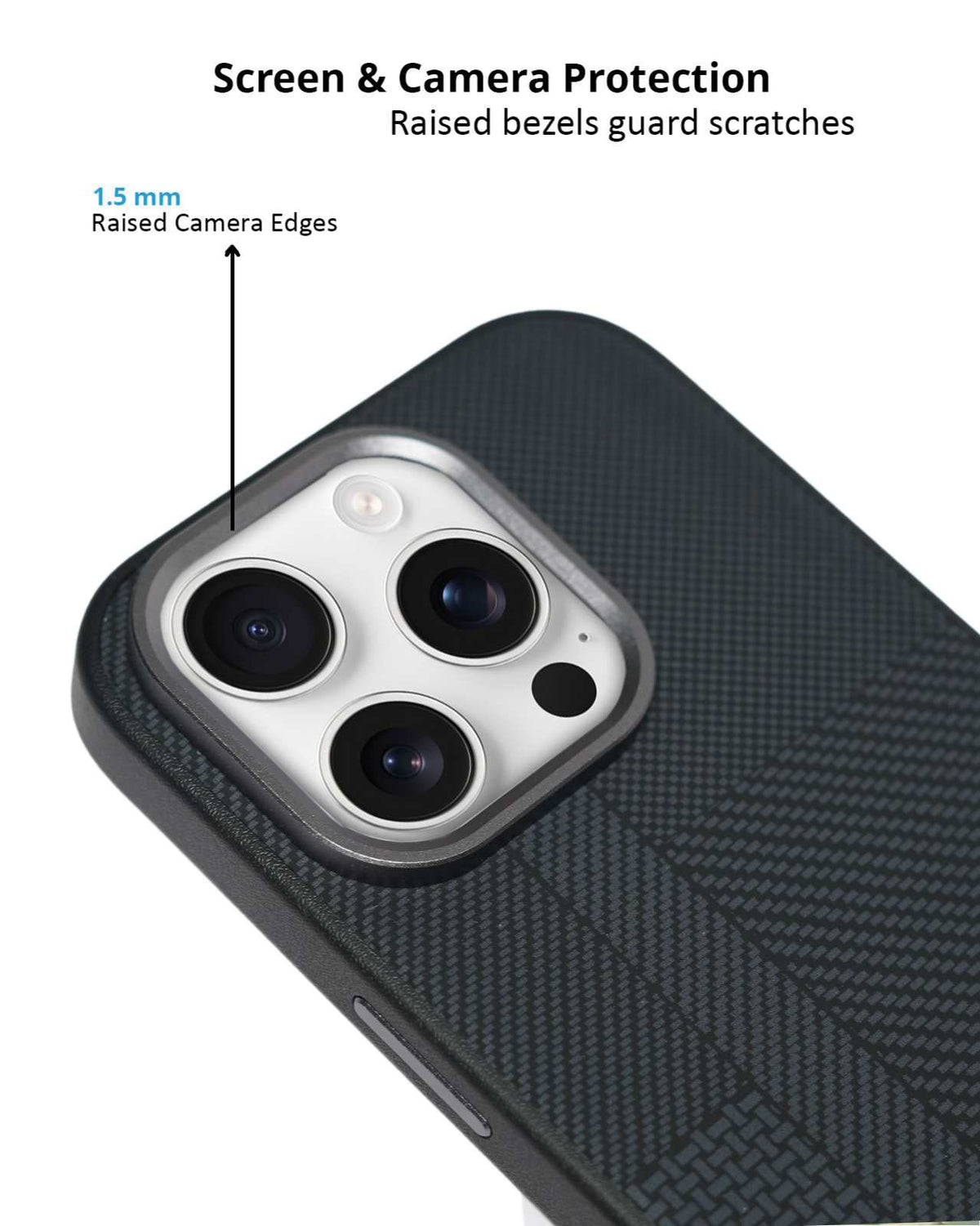 Carbon Fiber Texture Anti-Fall Protective Case for iPhone 16 Pro