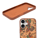 Bohemian Ethnic Print Cork Texture with Pearl Detail Phone Case for iPhone 17
