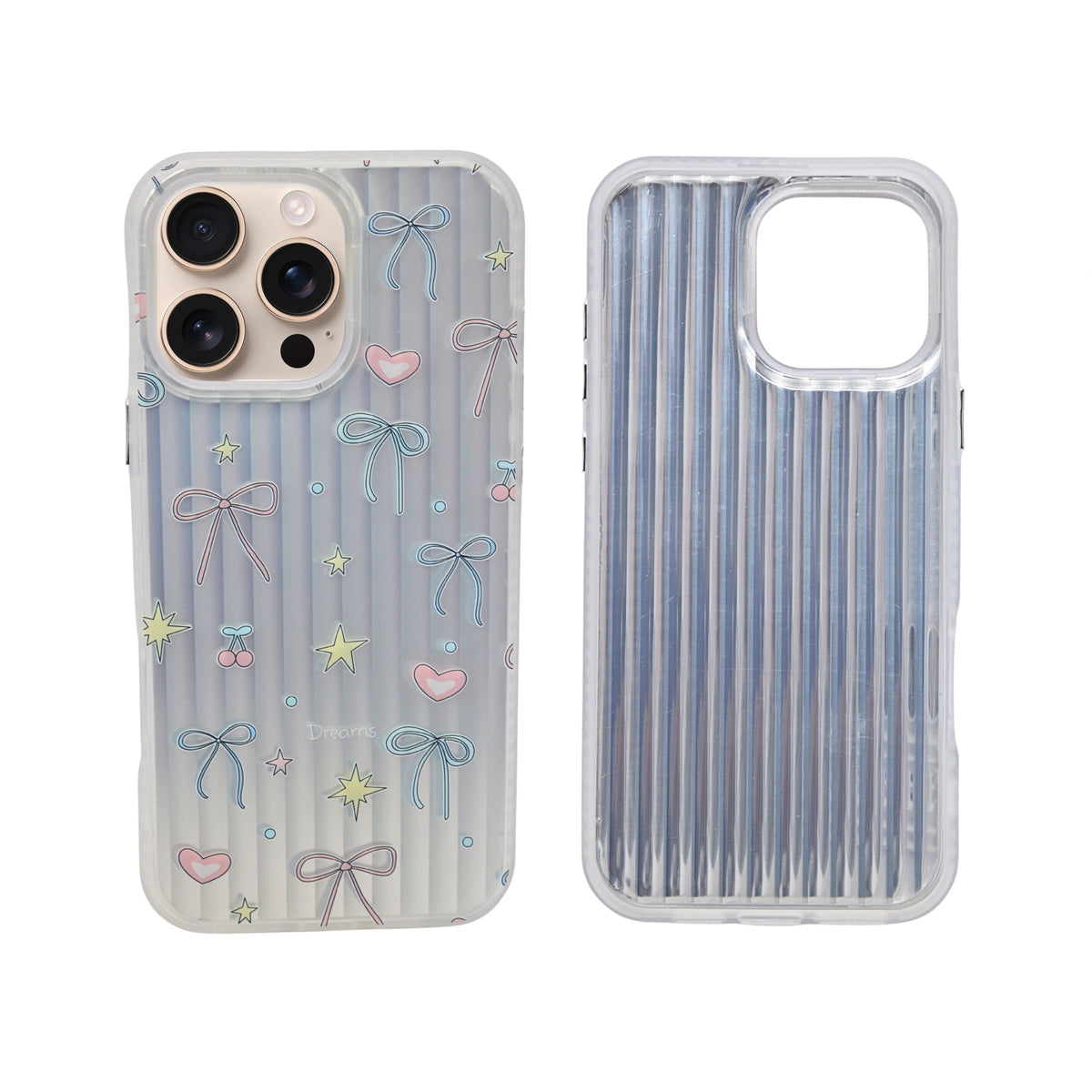 Aesthetic Bow & Floral Print Phone Case for iPhone 16 Pro Max